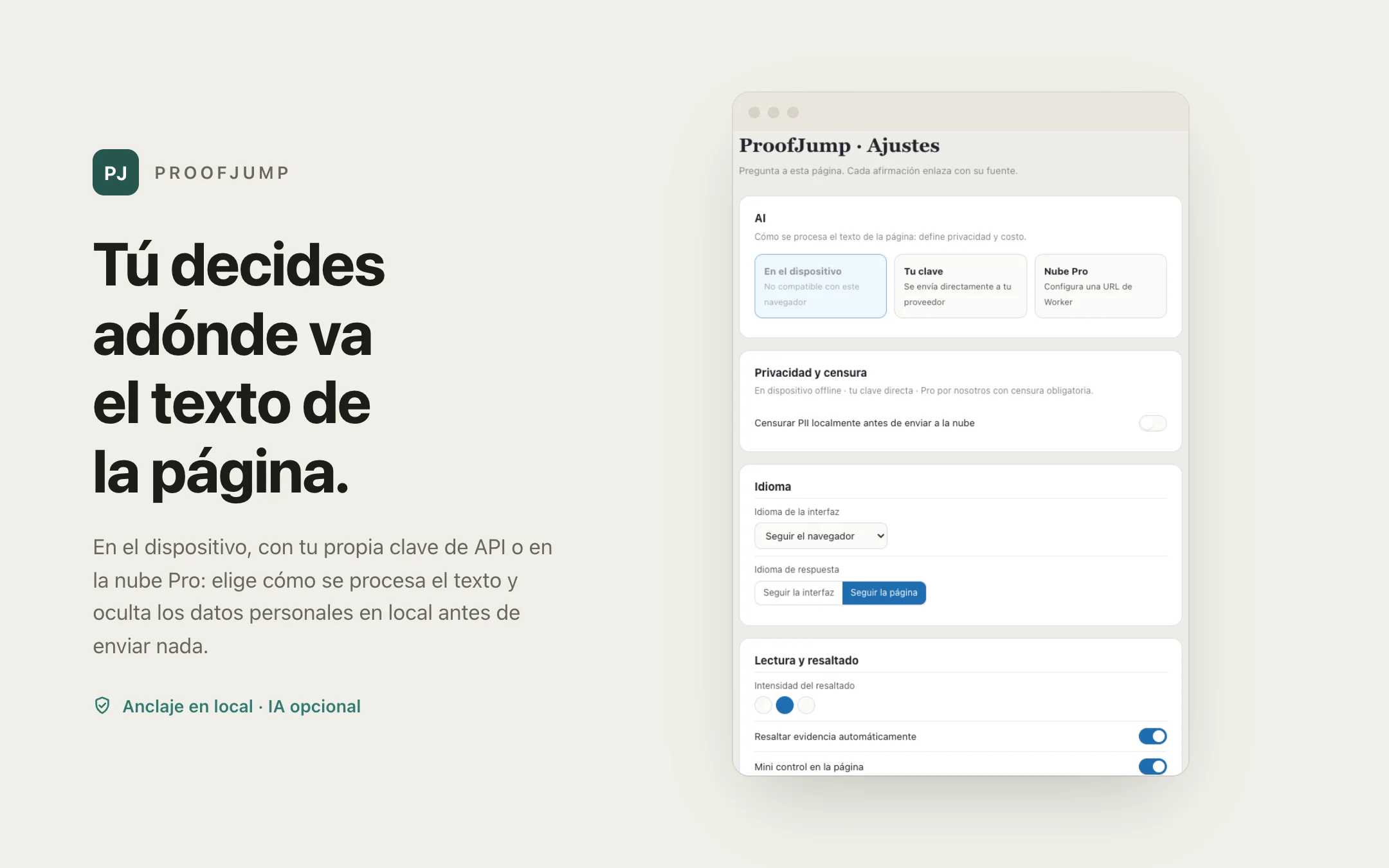 ProofJump — options