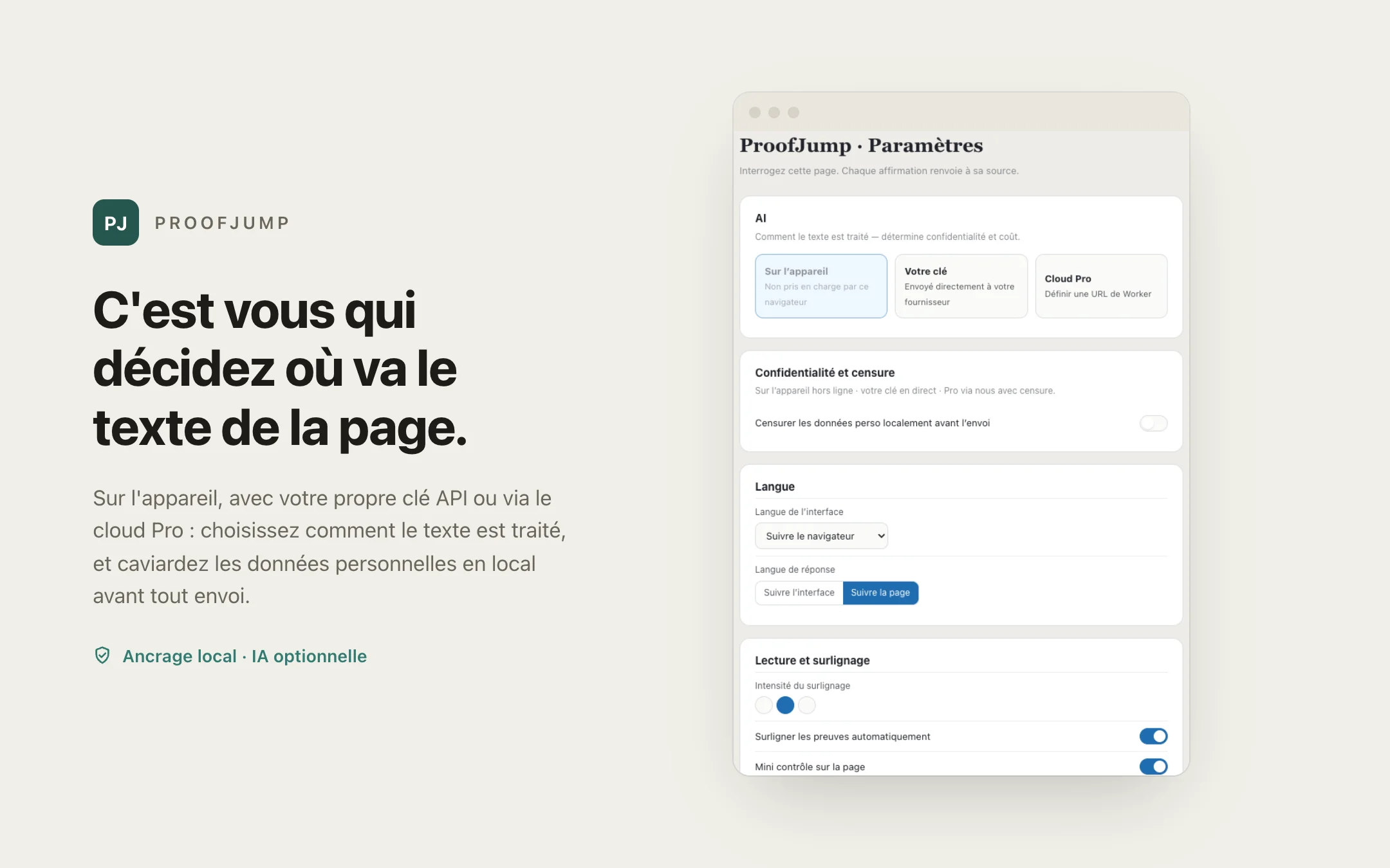 ProofJump — options