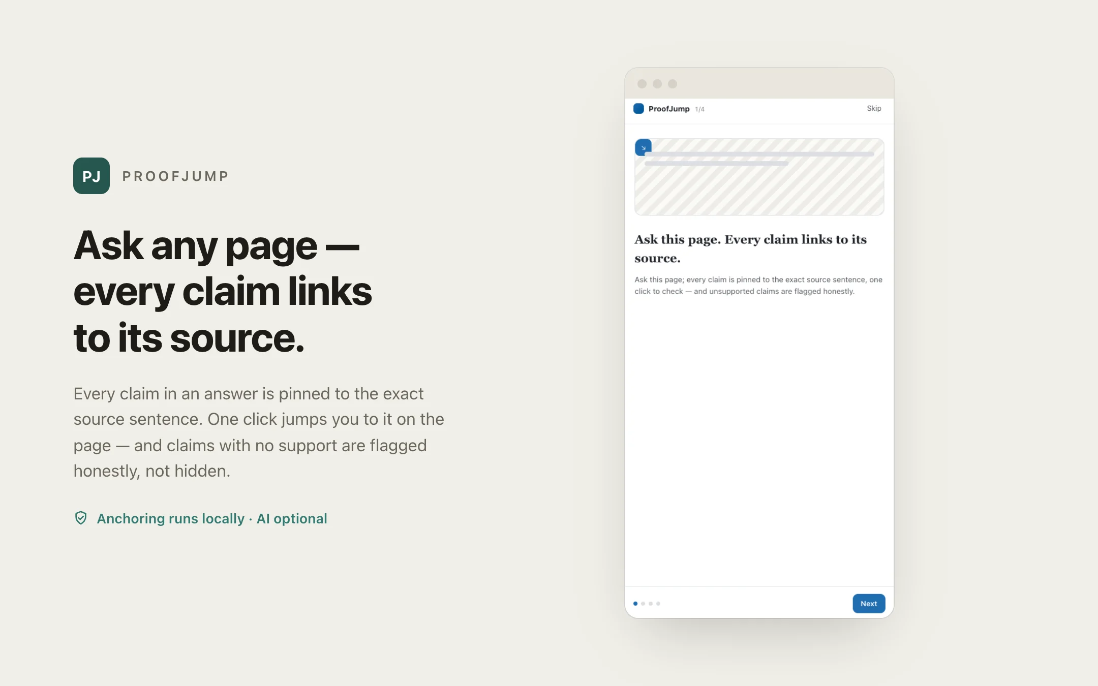 ProofJump — sidepanel