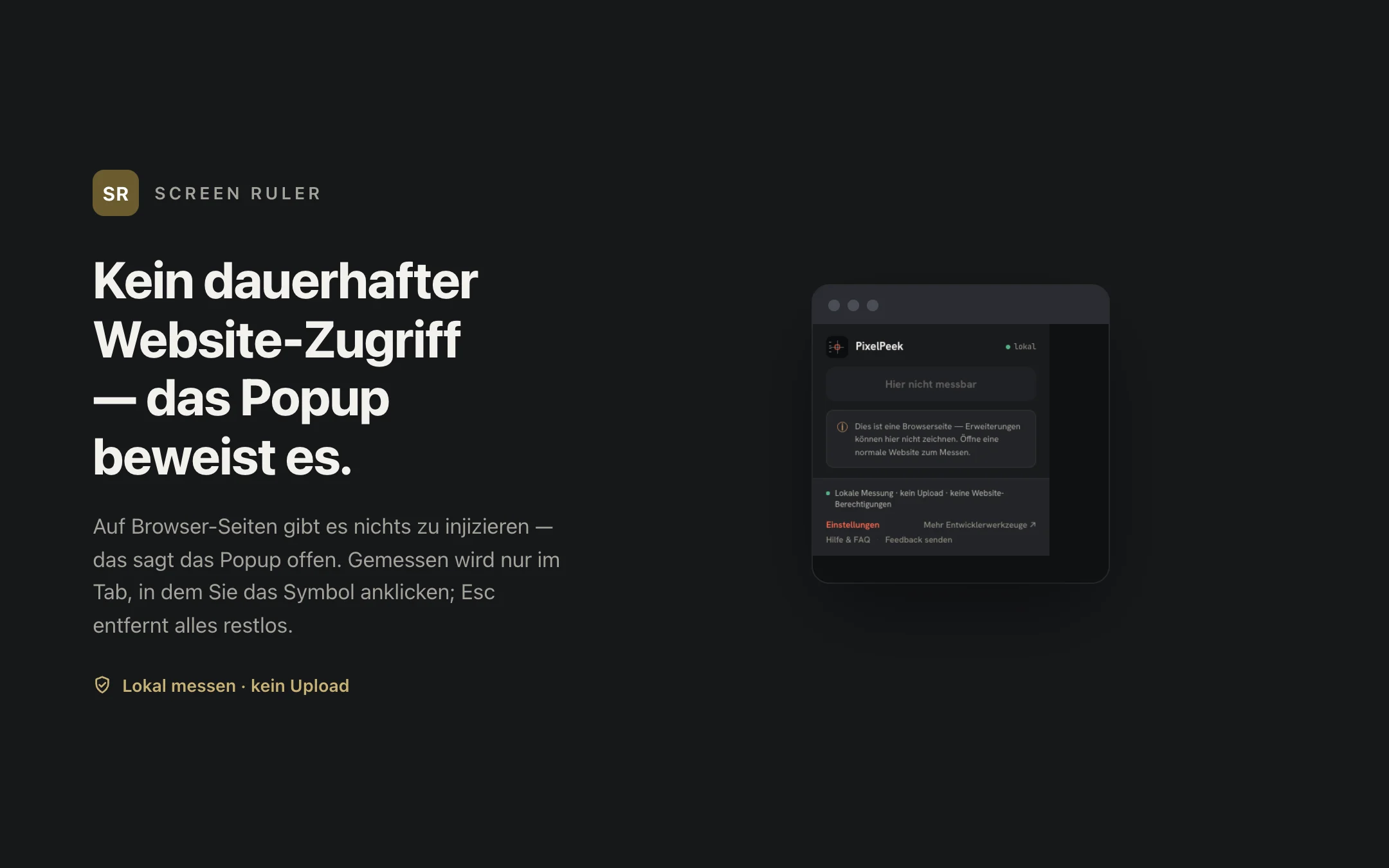 Screen Ruler — popup