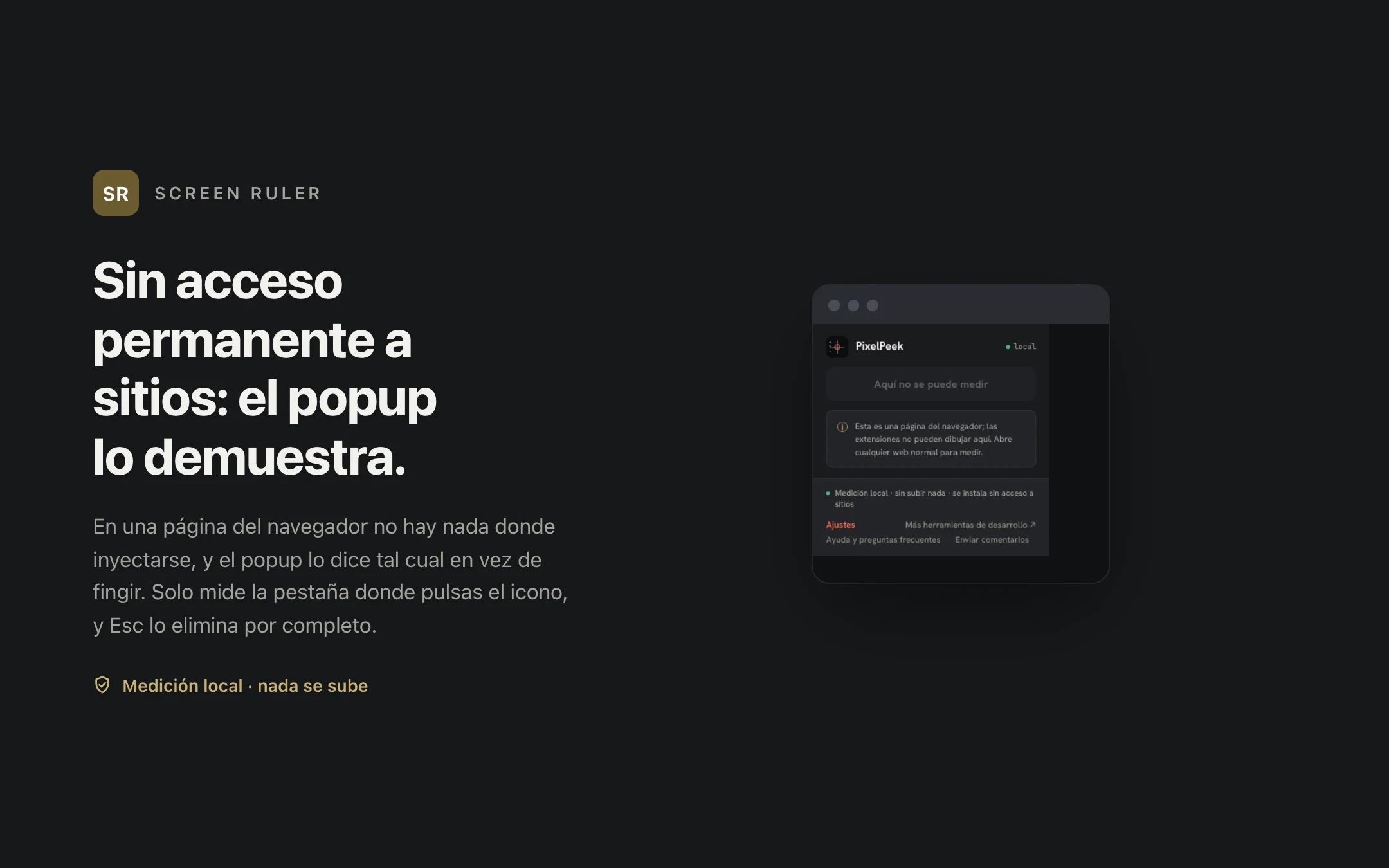 Screen Ruler — popup