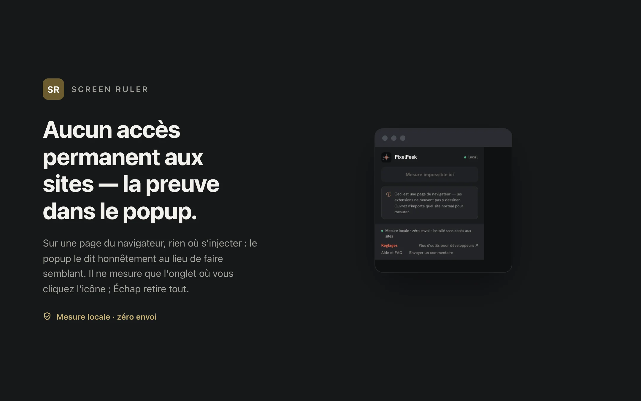 Screen Ruler — popup