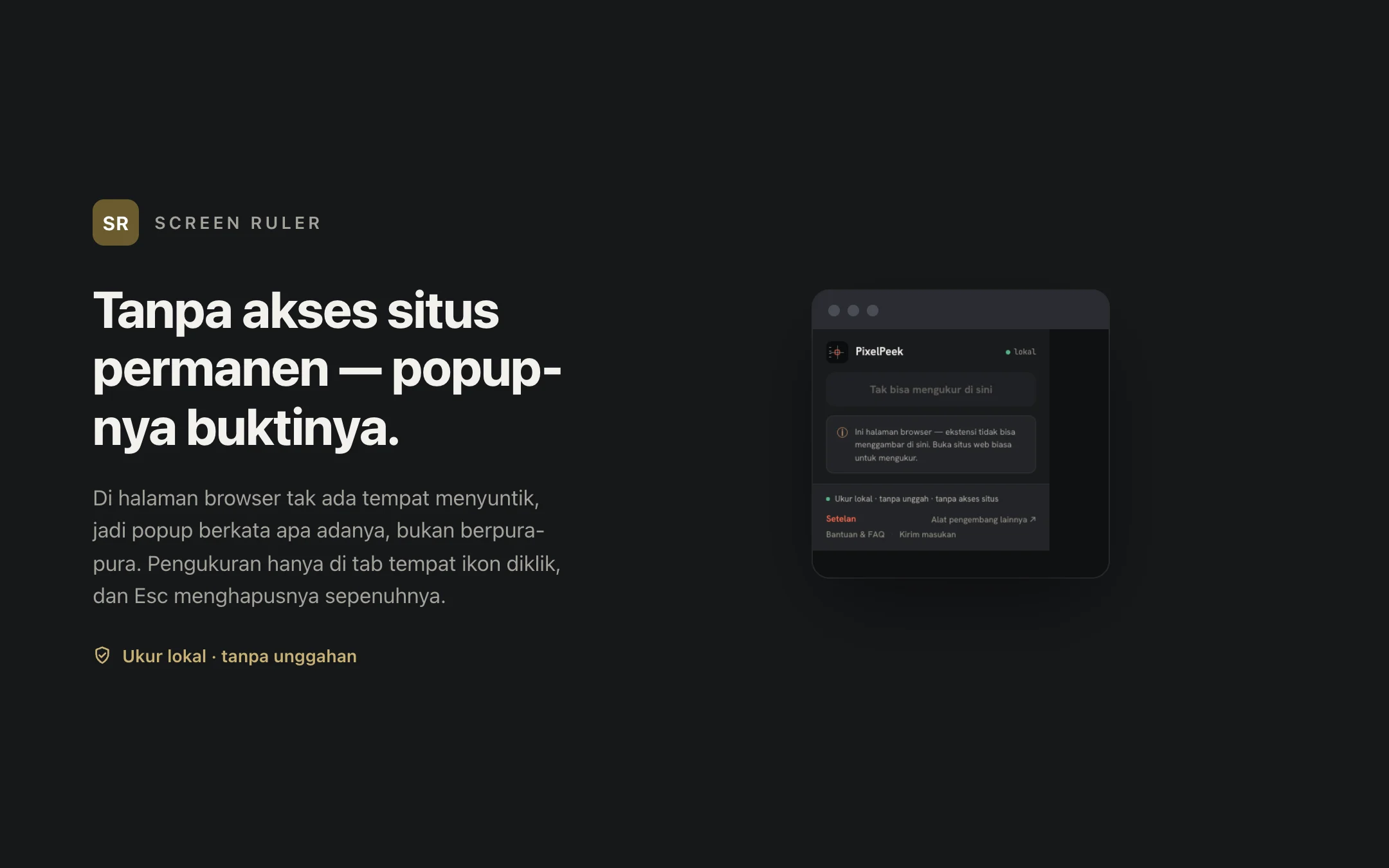 Screen Ruler — popup