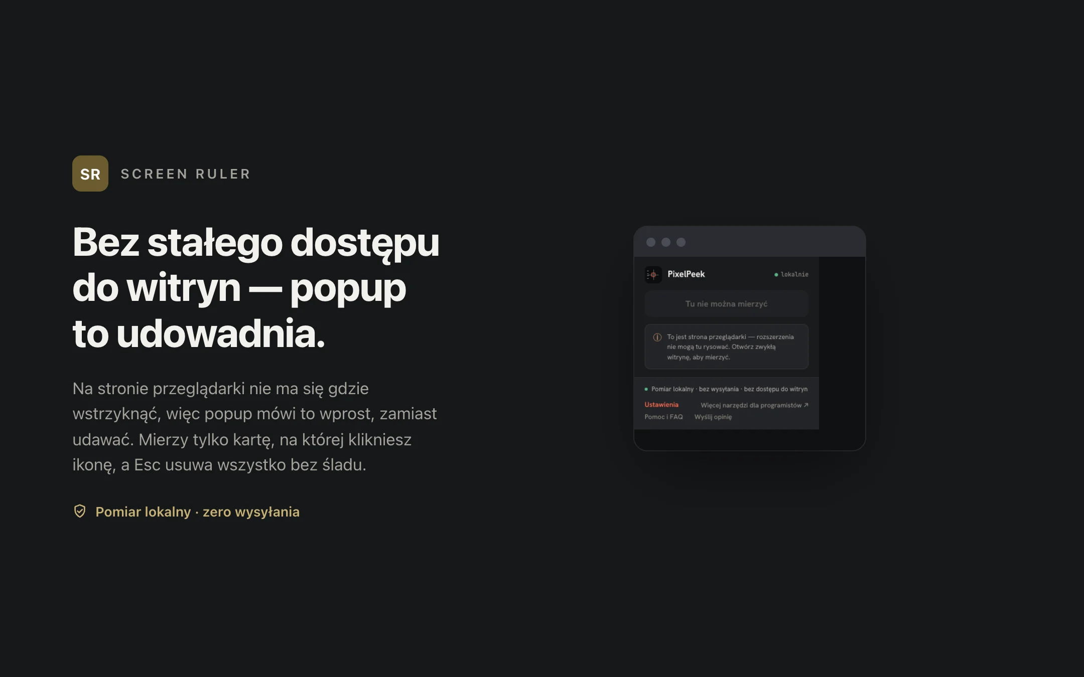 Screen Ruler — popup