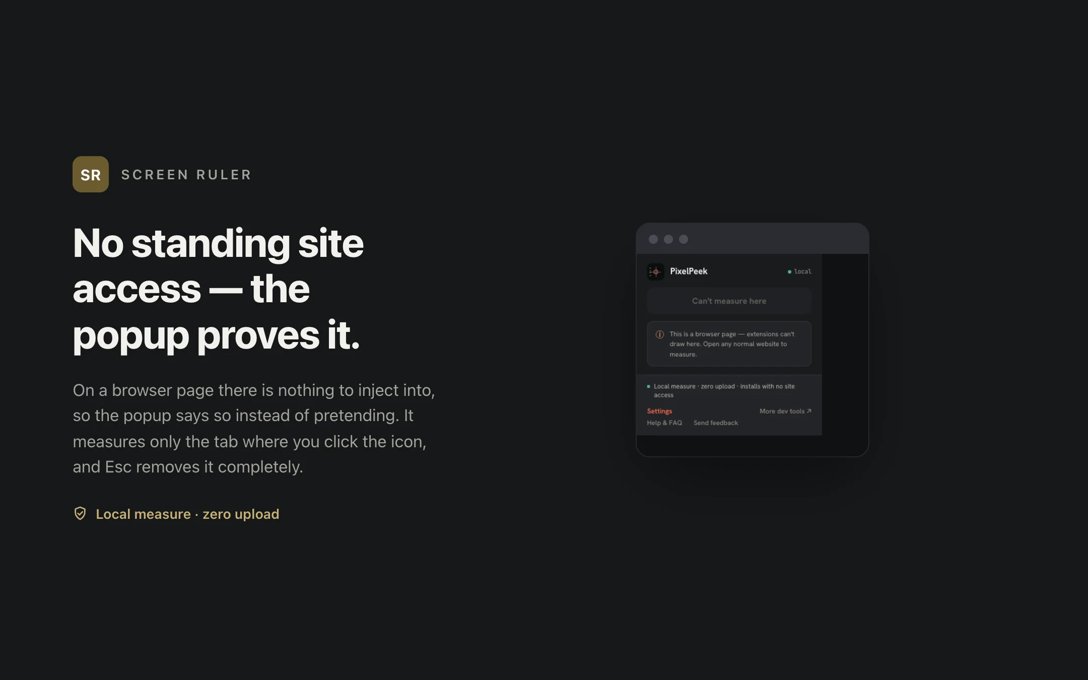 Screen Ruler — popup