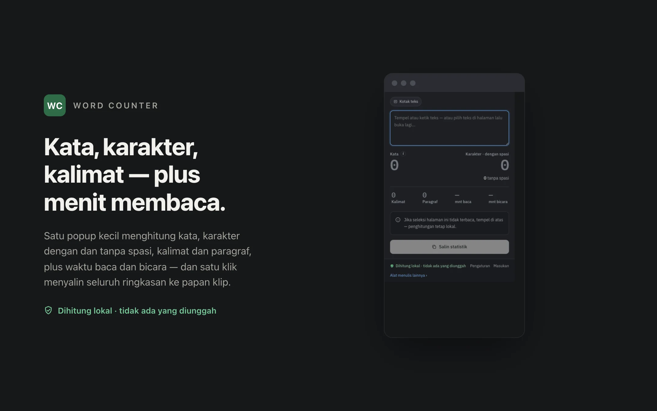 Word Counter — popup